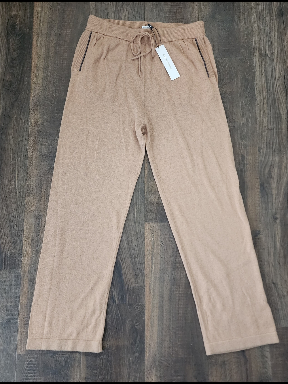 Grayson & Dunn Men's Camel Knit Drawstring Joggers